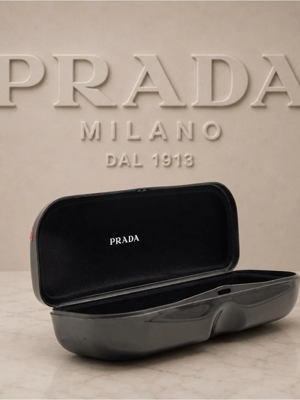 PRADA Sport Eyeglasses Case – Hard Shell Black & Red